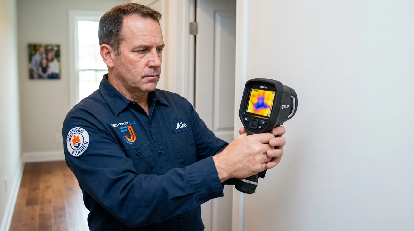 Thermal imaging leak detection by Johns Plumbing LLC in West Newbury